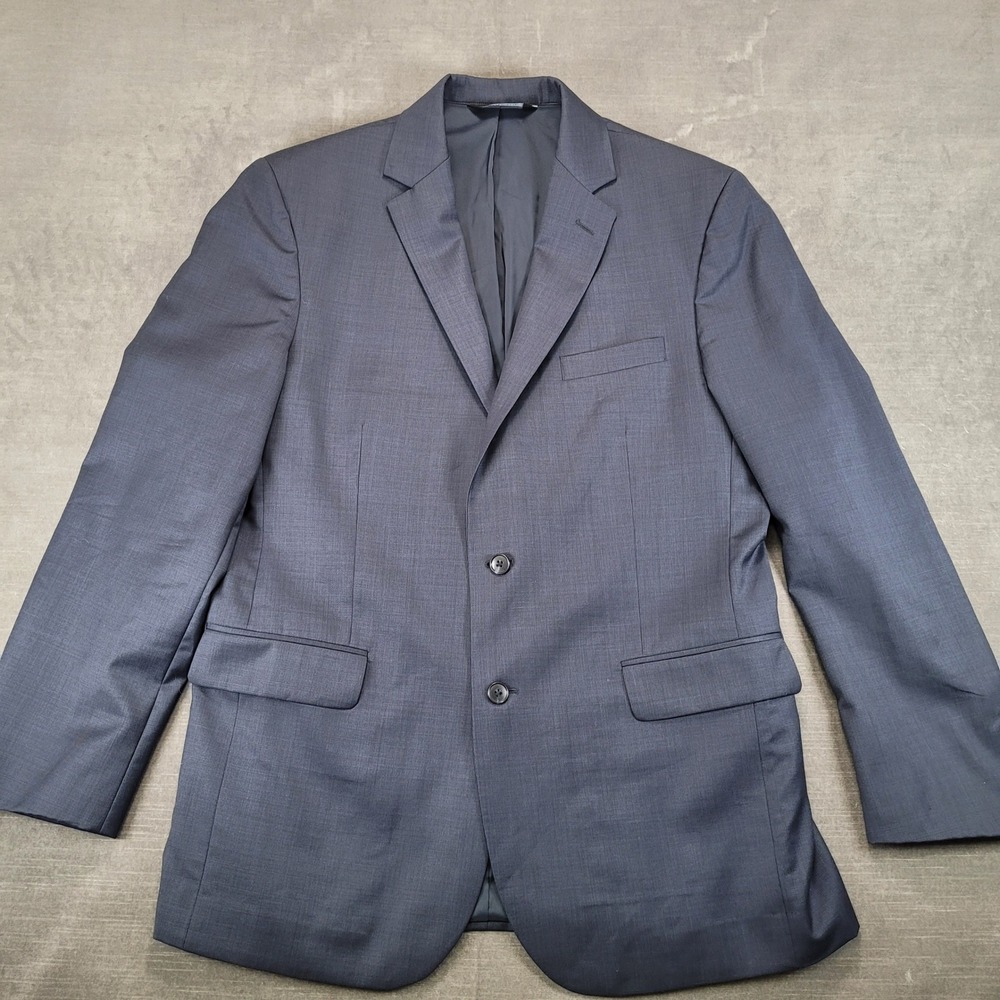 Jos A Bank Traveler Tailored Fit 100% Wool Suit Jacket‎ Blazer 44 Long Gray 44L